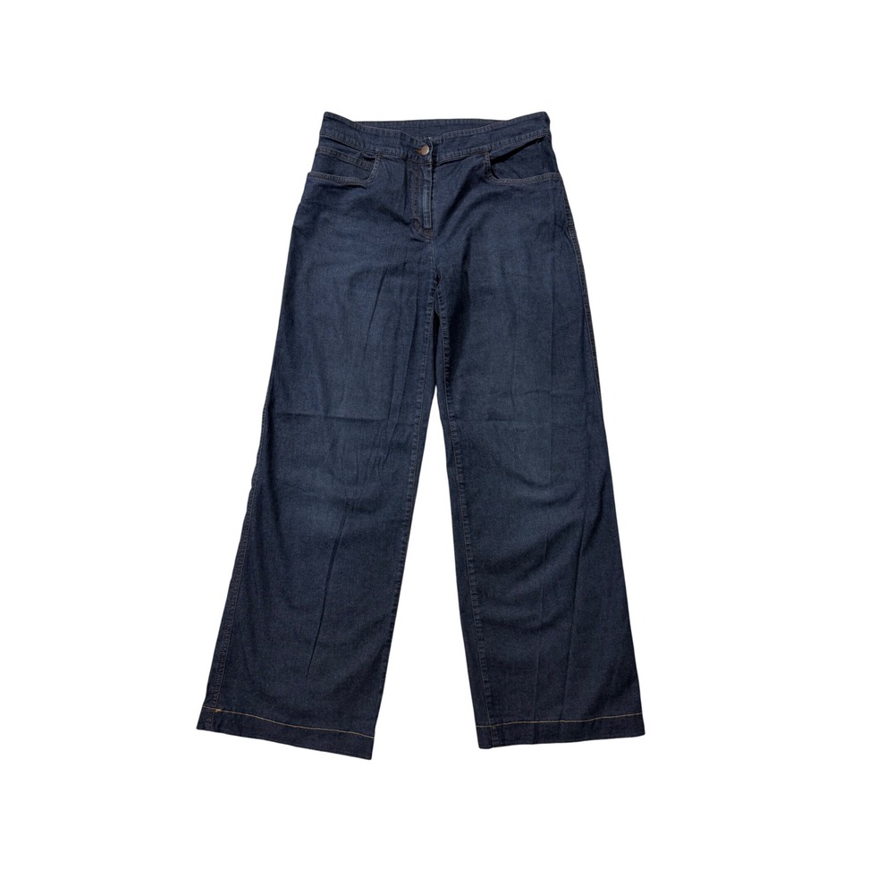 Eileen Fisher Dark Wash Wide Leg Jeans Made in USA Women's Small